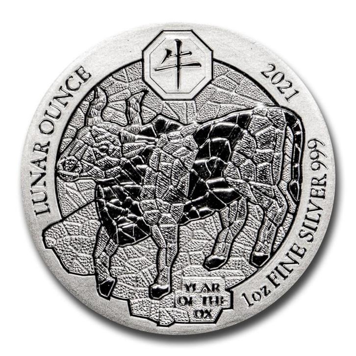 Rwanda / Ruanda Lunar Ox 1 oz 2021 (capsule), Postzegels en Munten, Munten | Afrika, Losse munt, Zilver, Overige landen, Verzenden