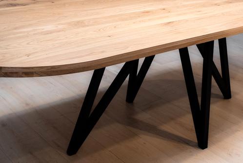 Tafel plat ovaal eikenhout  Flower poot  200x100, Huis en Inrichting, Tafels | Eettafels