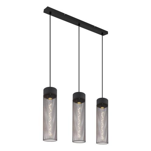 Hanglamp HANS 9.5 cm 3-lichts Zwart, Huis en Inrichting, Lampen | Hanglampen, Metaal, Minder dan 50 cm, Ophalen of Verzenden