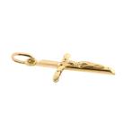 Gouden hanger van een kruis met corpus, Ophalen of Verzenden, Gebruikt, Goud, Overige merken