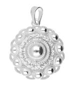 Zilveren Zeeuwse knop knoop 26 mm. ketting hanger, Verzenden, Nieuw