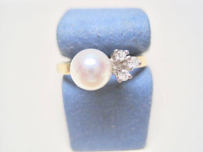 Zonder Minimumprijs - Ring - 14 karaat Geel goud Parel -, Sieraden, Tassen en Uiterlijk, Ringen