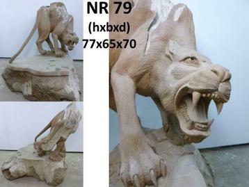 teak houten beelden, tuinbeeld, houtsnijwerk sculptuur, art beschikbaar voor biedingen