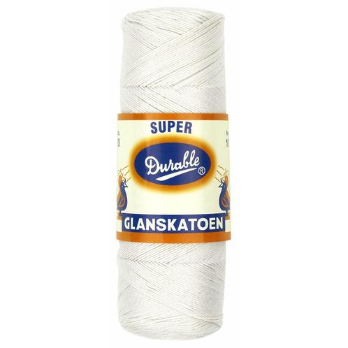 Durable Glanskatoen Nr. 10 - 009 wit - Katoen Garen, Hobby en Vrije tijd, Breien en Haken, Ophalen of Verzenden