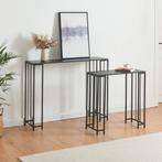 Console tafel Ørsta set van 2 zwart [en.casa], Huis en Inrichting, Verzenden, Nieuw