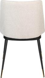 2dekans | Eetkamerstoel Beige Stof - 63x49,6x80cm - Lionel -, Huis en Inrichting, Stoelen, Ophalen of Verzenden, Zo goed als nieuw