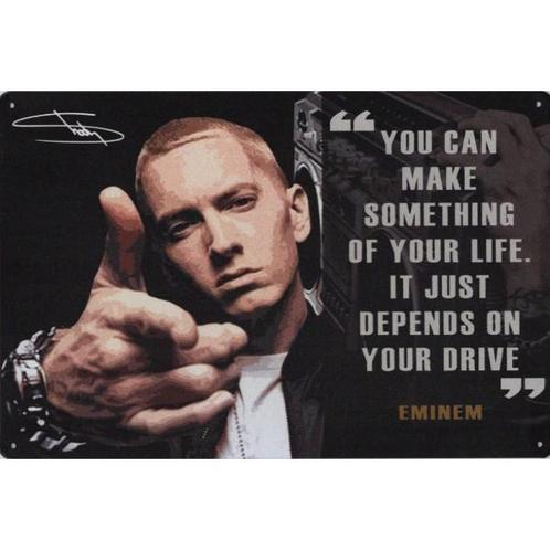 Wandbord -  Eminem You Can Make Something With Your Life It, Huis en Inrichting, Woonaccessoires | Wanddecoraties, Nieuw, Ophalen of Verzenden