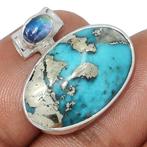 - 925 zilver - turkoois - pyriet - maansteen - leren band -, Verzamelen, Mineralen en Fossielen