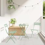 vidaXL 3-delige Bistroset inklapbaar staal lichtmint, Verzenden, Nieuw, Rvs