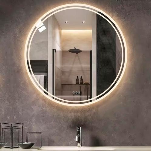 Ronde LED Badkamer Spiegel met Verlichting – 60 of 80cm diam, Huis en Inrichting, Woonaccessoires | Spiegels, Nieuw, 75 tot 100 cm