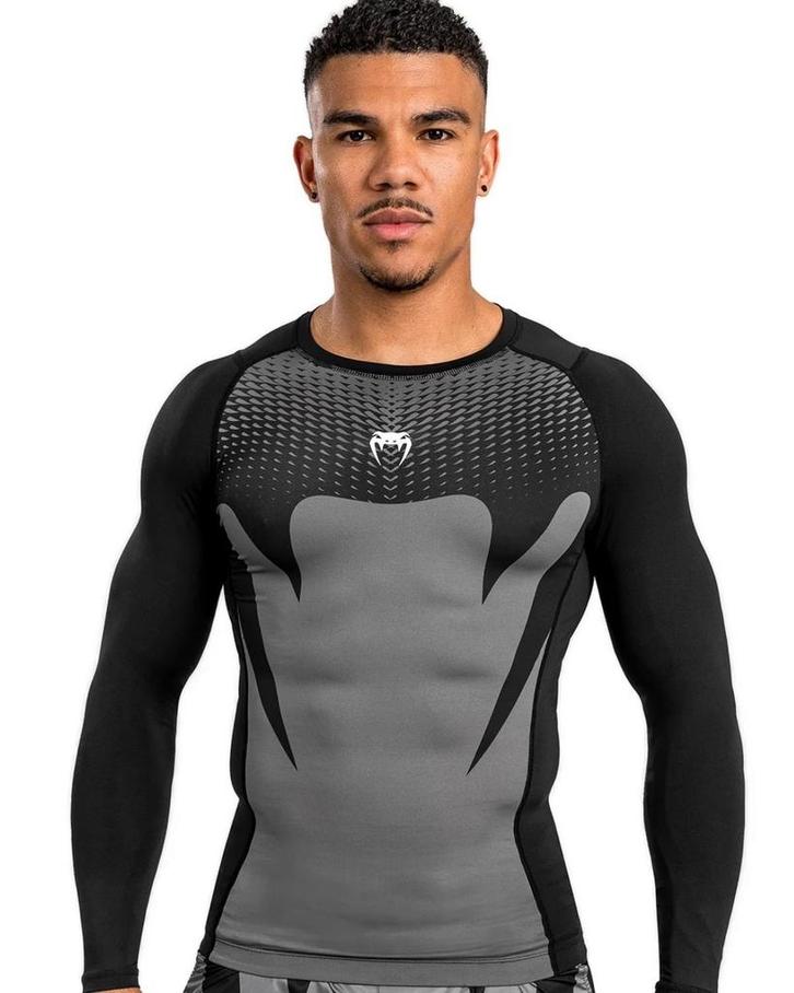 Venum Attack Rashguard Lange Mouwen Zwart Grijs, Kleding | Heren, Sportkleding, Zwart, Maat 46 (S) of kleiner, Nieuw, Vechtsport