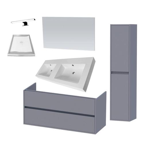 Badkamermeubelset NEXXT 120-2 Mat Grijs, Doe-het-zelf en Verbouw, Sanitair, Bad, Nieuw, Ophalen of Verzenden
