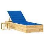 vidaXL Ligbed met tafeltje en kussen geïmpregneerd, Tuin en Terras, Verzenden, Nieuw