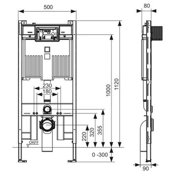 Inbouwreservoir TECE profil met Octa II-spoelkast 8 cm