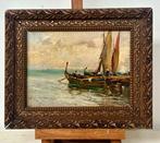 Anacleto Moiraghi (1880-1943) - Marina con barche, Antiek en Kunst, Kunst | Schilderijen | Klassiek