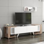 [en.casa] TV meubel met wandplank en 2 bijzettafels Glostrup, Verzenden, Nieuw