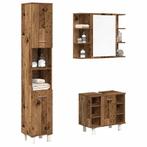 vidaXL 3-delige Badkamermeubelset bewerkt hout oud, Huis en Inrichting, Badkamer | Badkamermeubels, Verzenden, Nieuw