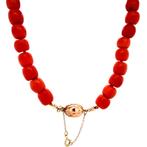 Bloedkoraal collier met gouden sluiting 47 cm 14 krt, Sieraden, Tassen en Uiterlijk, Kettingen, Ophalen of Verzenden, Nieuw