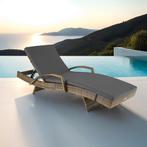 Wicker ligbed Océane met aluminium frame - natuur, Tuin en Terras, Verzenden, Nieuw