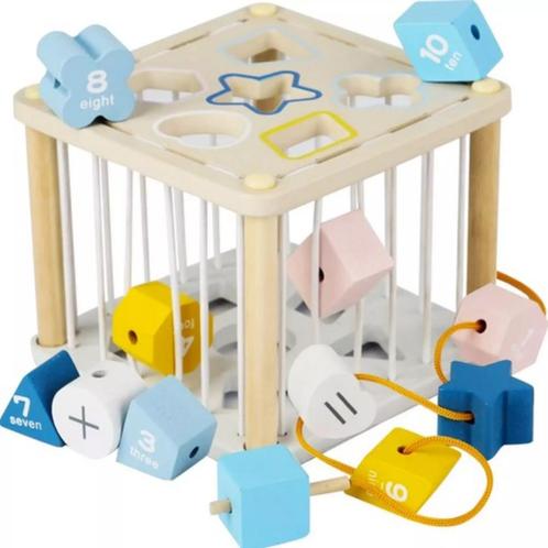 Kruzzel Houten Sensory Sorteerkubus - Educatief en Intera..., Kinderen en Baby's, Speelgoed | Overig, Nieuw, Ophalen of Verzenden