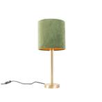 Botanische tafellamp messing met groene kap 25 cm - Simplo, Nieuw, Overige materialen, Modern, 50 tot 75 cm