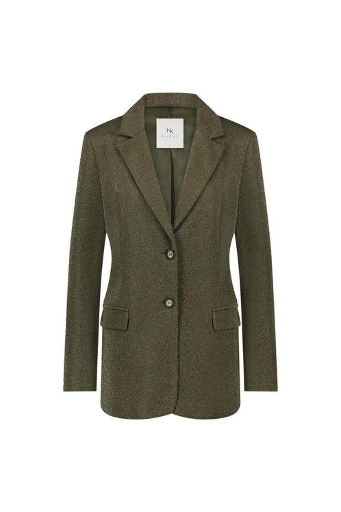-50% Nukus  Nukus Close blazer lurex fw24029  maat S, Kleding | Dames, Jasjes, Kostuums en Pakken, Groen, Nieuw, Verzenden