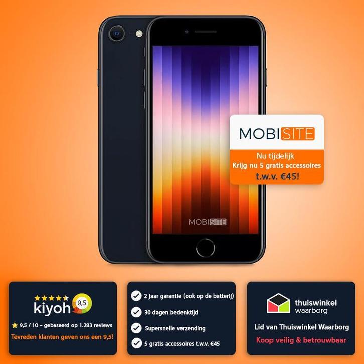 Apple iPhone SE 2022 64GB / Met 4 gratis accessoires, Telecommunicatie, Mobiele telefoons | Apple iPhone, Zonder abonnement, 64 GB