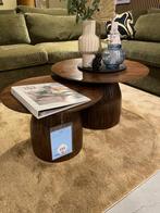 Salontafel set Aboni - 2 Mangohout bruin walnoot, Huis en Inrichting, 50 tot 100 cm, Nieuw, Minder dan 50 cm, 50 tot 100 cm