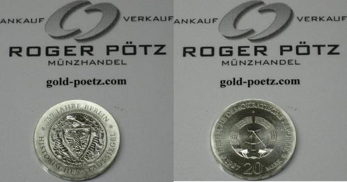 Ddr 20 Mark 1987 Stadtsiegel Berlin zilver, Postzegels en Munten, Munten | Europa | Niet-Euromunten, Verzenden
