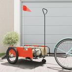 vidaXL Fietstrailer oxford stof en ijzer oranje en zwart, Verzenden, Nieuw