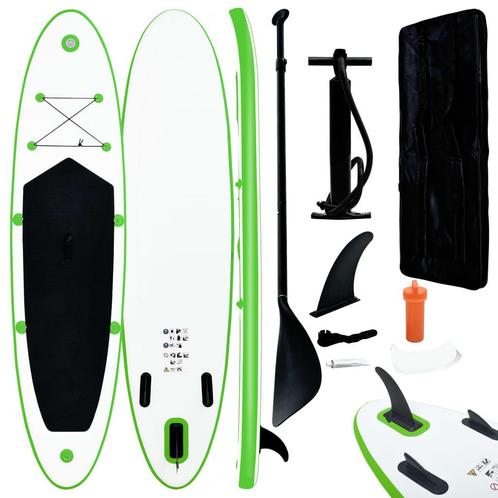vidaXL Stand Up Paddleboardset opblaasbaar groen en wit, Watersport en Boten, Suppen, Nieuw, Verzenden