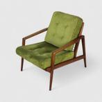 Vintage fauteuil, stoel - jaren 60, groen | 01397 — 1 stuk, Gebruikt, Hout, Vintage, Eén