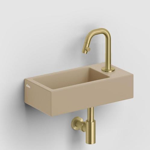 Clou Flush 3 Fontein Met Kraangat Rechts Mat Mosterd, Doe-het-zelf en Verbouw, Sanitair, Overige typen, Nieuw, Ophalen of Verzenden