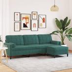 vidaXL Driezitsbank met voetenbank 210 cm fluweel, Verzenden, Nieuw, Driepersoons, Stof