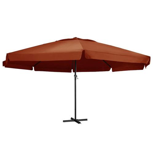 vidaXL Parasol met aluminium paal 600 cm terracottakleurig, Tuin en Terras, Parasols, Nieuw, 1 tot 2 meter, Verzenden