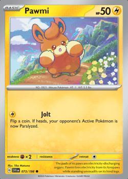 Pawmi 073/198 reverse holo Scarlet en Violet, Hobby en Vrije tijd, Verzamelkaartspellen | Pokémon, Losse kaart, Nieuw, Foil, Ophalen of Verzenden