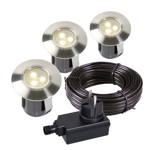 Grondspot Birch set 3 st | Zilvergrijs | 12V | Gar, Tuin en Terras, Buitenverlichting, Ophalen of Verzenden