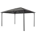 vidaXL Prieel met dak 4x3x2,6 m aluminium zwart, Tuin en Terras, Verzenden, Nieuw