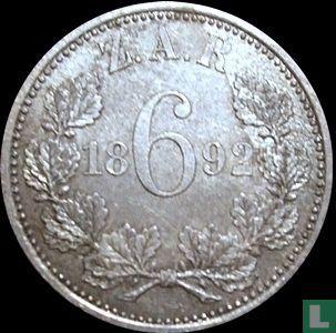 Zuid-Afrika 6 pence 1892, Postzegels en Munten, Munten | Afrika, Losse munt, Goud, Zilver, Verzenden