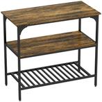 Bakkersrek, 3-laags Keukenrek Met Stalen Frame, Rustiek Brui, Verzenden, Nieuw