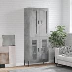 vidaXL buffetkast 69,5x34x180 cm bewerkt hout betongrijs, Minder dan 50 cm, Verzenden, Nieuw, Minder dan 100 cm