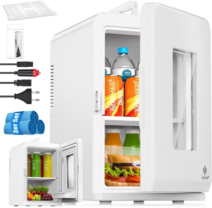 KESSER® Mini-koelkast - 15 Liter - 5-65°C - Wit, Caravans en Kamperen, Tentaccessoires, Nieuw, Verzenden