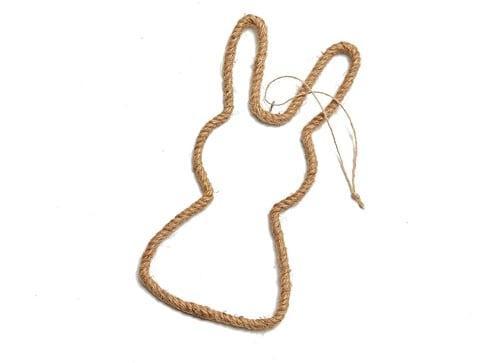 Haas frame met touw Rope Rabbit hanger 30 cm per stuk, Huis en Inrichting, Woonaccessoires | Kunstplanten en Kunstbloemen, Nieuw