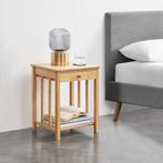 Bijzettafel Ranua set van 2 nachtkastje bamboe 51x40x35 cm h, Huis en Inrichting, Tafels | Bijzettafels, Verzenden, Nieuw