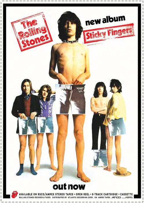Posters - Poster Rolling Stones - Sticky Fingers, Verzamelen, Muziek, Artiesten en Beroemdheden, Zo goed als nieuw, Verzenden