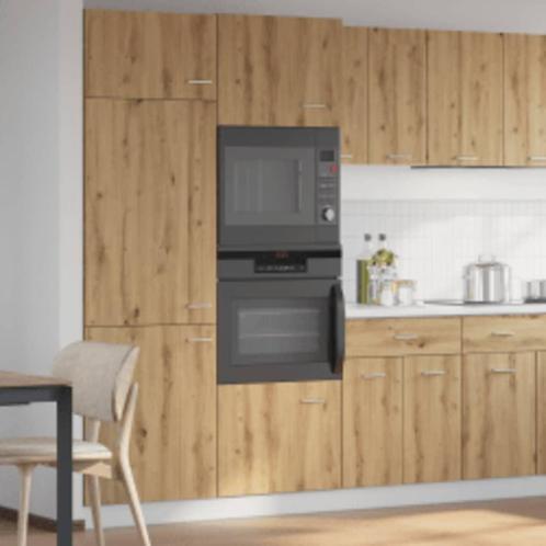 vidaXL Magnetronkast Lyon 60x57x207 cm bewerkt hout, Huis en Inrichting, Keuken | Keukenelementen, Bruin, Nieuw, Verzenden