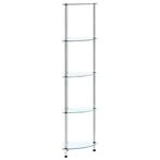 vidaXL Kastje 5-laags 30x30x130 cm gehard glas transparant, Huis en Inrichting, Minder dan 50 cm, Verzenden, 100 tot 150 cm, Nieuw