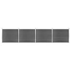vidaXL Schuttingpanelenset 699x146 cm HKC zwart, Verzenden, Nieuw, Kunststof, 1 tot 2 meter