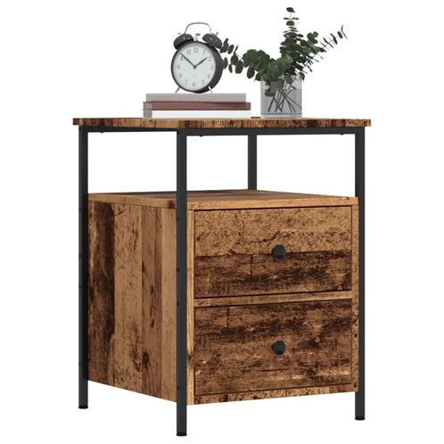 vidaXL Nachtkastjes 2 st 44x45x60 cm bewerkt hout oud, Huis en Inrichting, Slaapkamer | Nachtkastjes, Nieuw, Hout, Verzenden