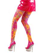 Panty Flower Power - Roze, Verzenden, Nieuw